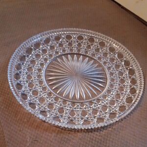 Vintage Crystal Clear Glass Serving Tray